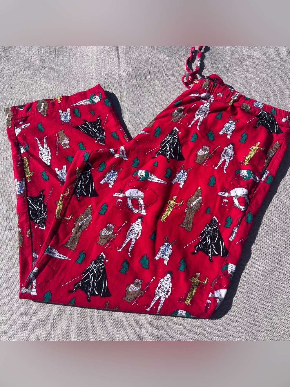 Star Wars Hanna Anderson Unisex Holiday Flannel Pajama Pants, Pockets,Size L